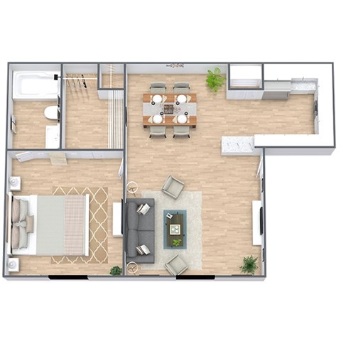 Pineview Haven 1x1 Floor Plan